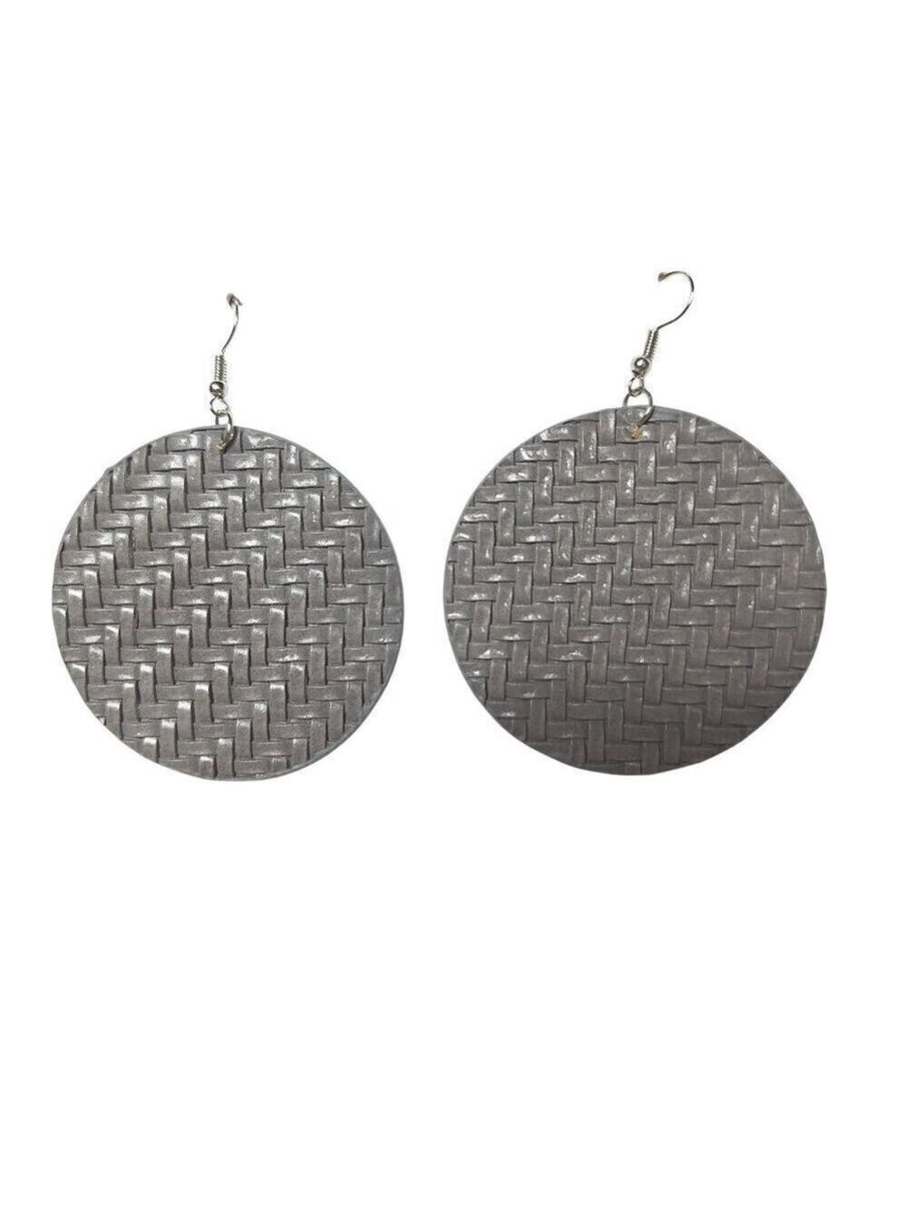 Gray Faux Leather Dangle Drop Earrings Jewelry